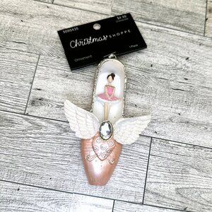 Brand New The Christmas Shoppe 2024 Ballerina Slipper w/Wings Xmas Ornament